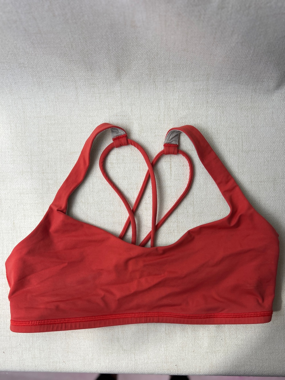 Lululemon Energy Bra Style Coral Pink Crossback Sports Bra Women’s 8